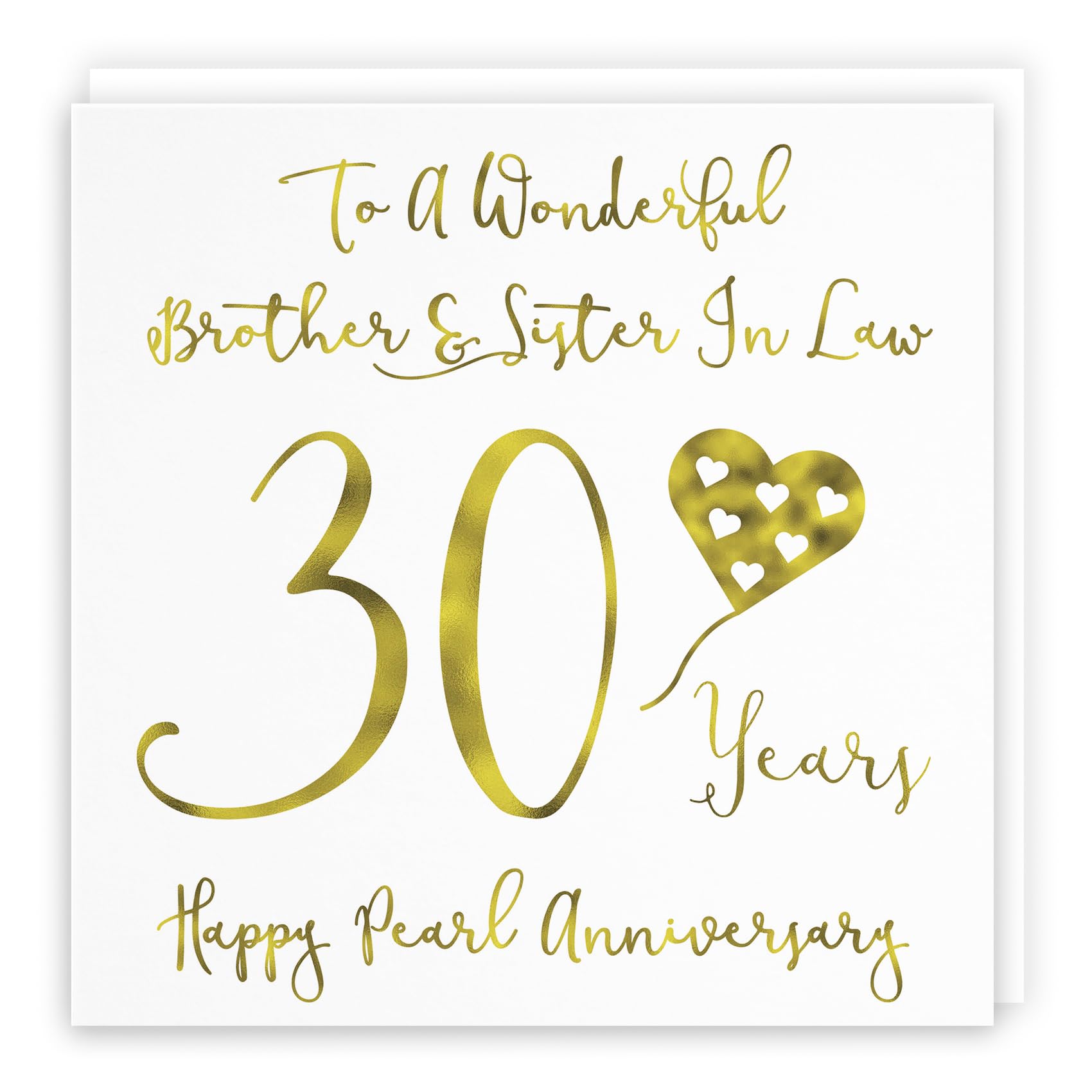Hunts England - Brother And Sister In Law 30th Anniversary Card - To A Wonderful Brother & Sister In Law - 30 Years - Happy Pearl Anniversary - Milano Collection — image 1
