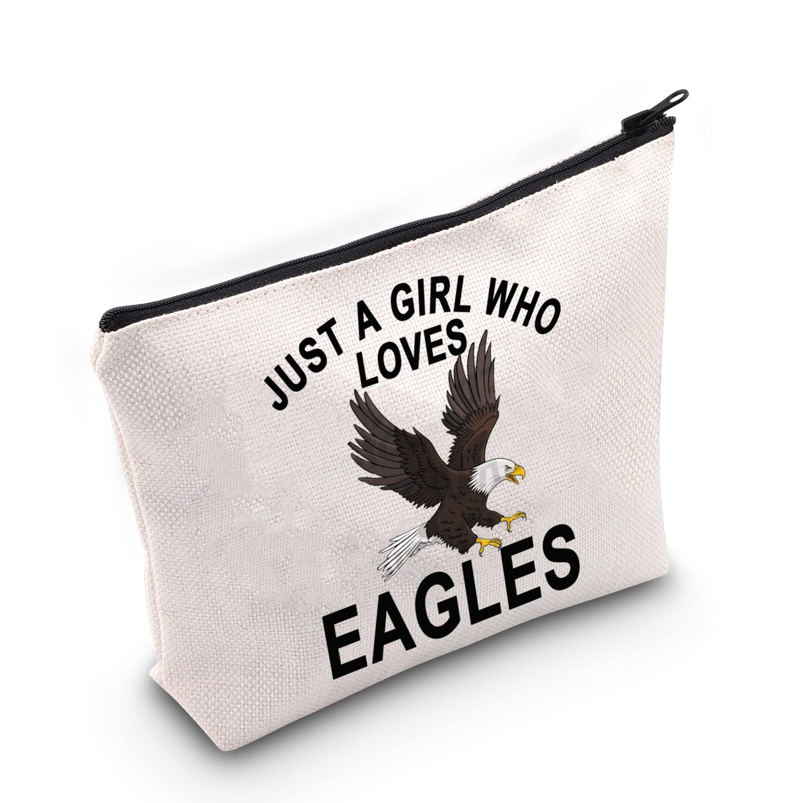 LEVLO Bald Eagle Cosmetic Makeup Bag - Eagle Lover Gift - Zipper Bag, Who Loves Eagles, Cosmetic Bag