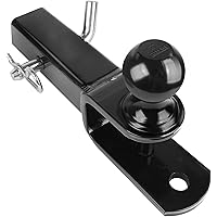 MaxxHaul 50625 3-in-1 ATV UTV Trailer Hitch Mount with Hitch Ball and Winch Strap Loop 2" Ball, 2" Shank, 1/4" Rise Fits 2" R