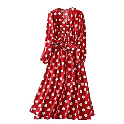 ROMWE Womens Plus Elegant Vintage Polka Dot Surplice Kuwait | Ubuy