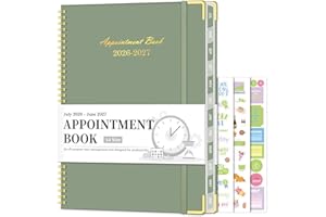 Appointment Book 2026-2027, Hourly Planner from July 2026 - June 2027, 8.5"×11" Large Weekly & Monthly Appointment Planner, D