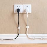 Udewo 100 PCS White Self Adhesive Cable Clips Wire Management Holder Hooks for view 5