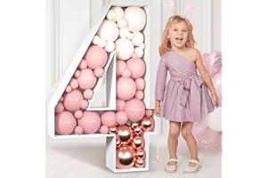 imprsv 3FT Mosaic Numbers for Balloons, Marquee Number, Mosaic Number Frame, Number 4 Balloon for 4th 24th 40th Birthday Decorations for Women Men, 40th Anniversary Decorations, Large Numbers