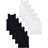 Andrew Scott Basics Boys' Color A-Shirt Sport Tank Top Undershirts | Cotton Tanks for Kids | Multi Packs