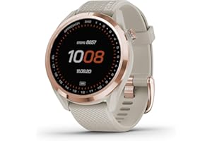 Garmin Approach S42, GPS Golf Smartwatch, Lightweight with 1.2" Touchscreen, 42k+ Preloaded Courses, Rose Gold Ceramic Bezel 