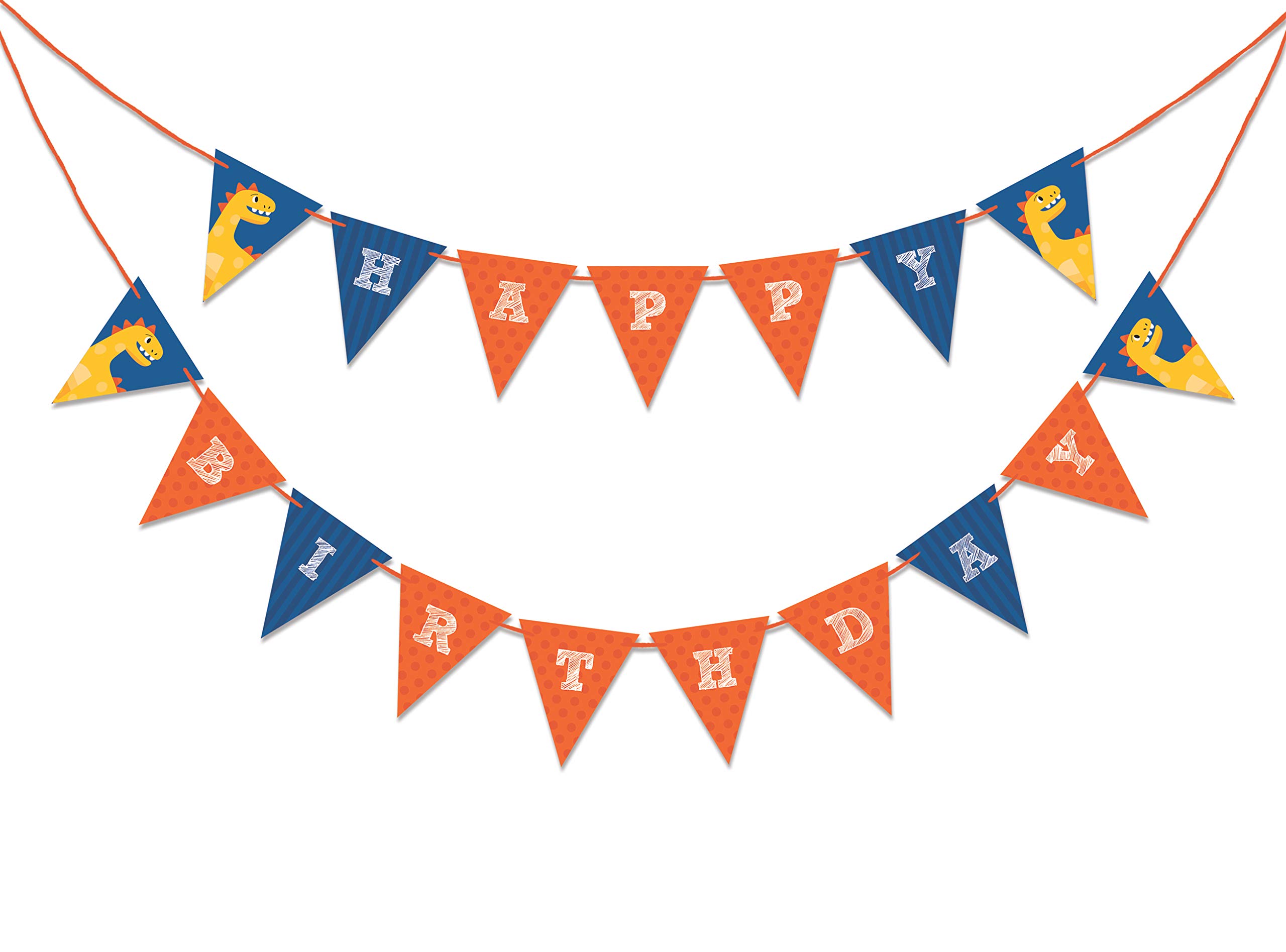 Inkdotpot Birthday Party Decorations Happy Birthday Party Garland Baby Boy Dinausour Pennant Banner Flag