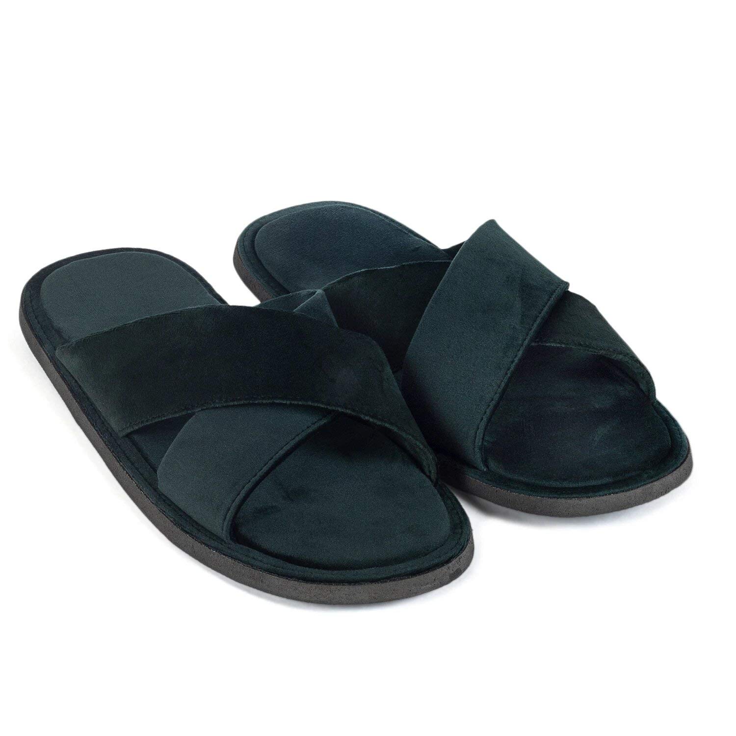 dark green velvet shoes