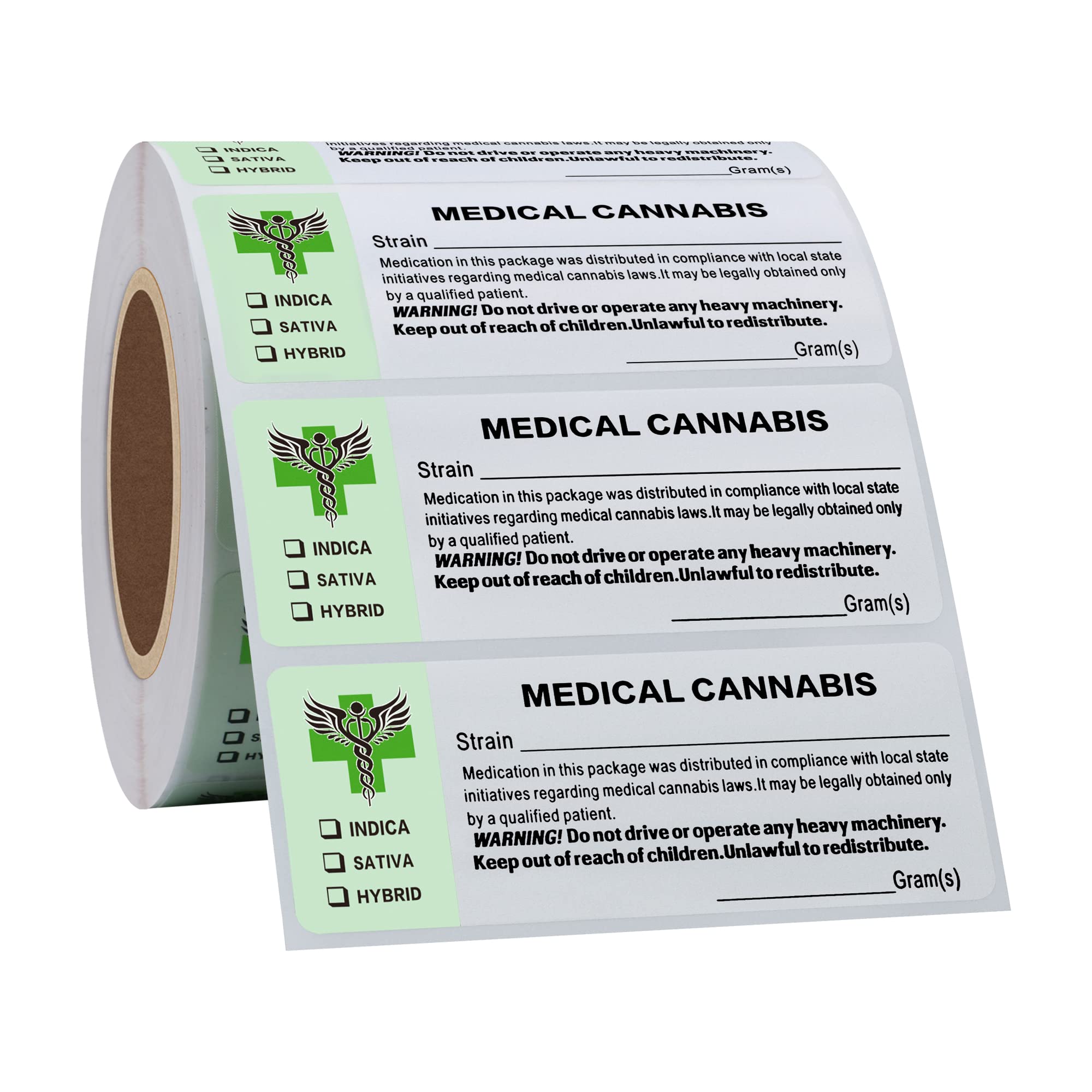 Hycodest 1x2 Inch Generic Medical Strain Labels State Compliant Medical, Pot Labels Sticky Identifier Labels 500 pcs