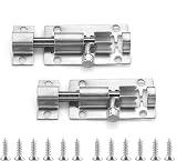 KZNKZN 2x 2 Inch Stainless Steel Sliding Bolt Latch Lock Silver for Doors view 1
