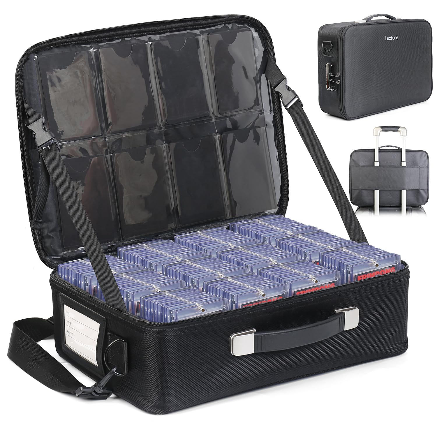 Luxtude Trading Card Storage Box with Adjustable Dividers-Large