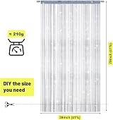 SULIVES String Curtains Door Fly Screen Curtain 100x200cm Silver view 4