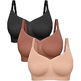 FeelinGirl Bras for Women Wireless Bralettes No Underwire Unlined Seamless Everyday Bras 3-Pack