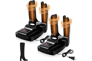 Baquler 2 Pcs Portable Boot Dryer for Work Boots Adjustable Glove Shoe Dryer and Deodorizer with Folding Rack and Timer Quick Drying Boot Warmer for Hats Socks Ski Boots