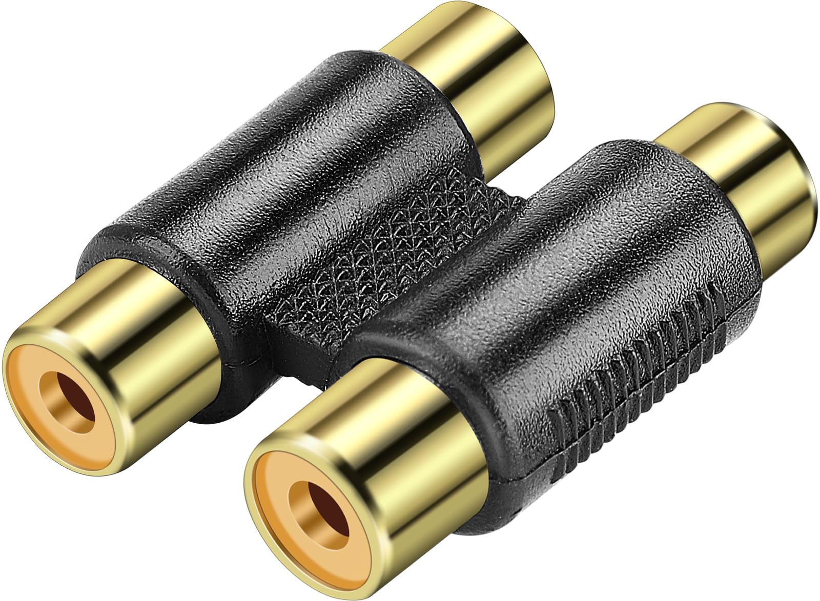 SAISN 2 RCA Female Jack to Female Jack Adapter Coupler Gold Plated RCA Connector Extender Dual RCA A/V Cable Jointer Converter for Speaker, Amplifier, RCA Cable, Gold