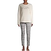 Women's Friends Christmas Plush Pajamas 2 Piece Pajama Set (3X) Winter White