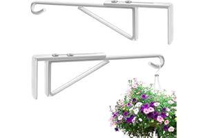 ZACOOL Adjustable Vinyl Fence Hooks Fit Fence Widths 0.8-3 Inch, Heavy Duty Vinyl Fence Plant Hangers for Hanging Plants Bird Feeders,Lights,Basket Over the Fence Hangers for Hanging Plant Outdoor- 2Pack