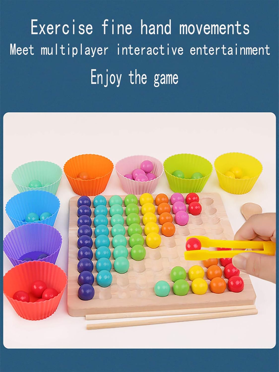 Beads Clip Wooden of Puzzle Beads Clip Rainbow Games Board