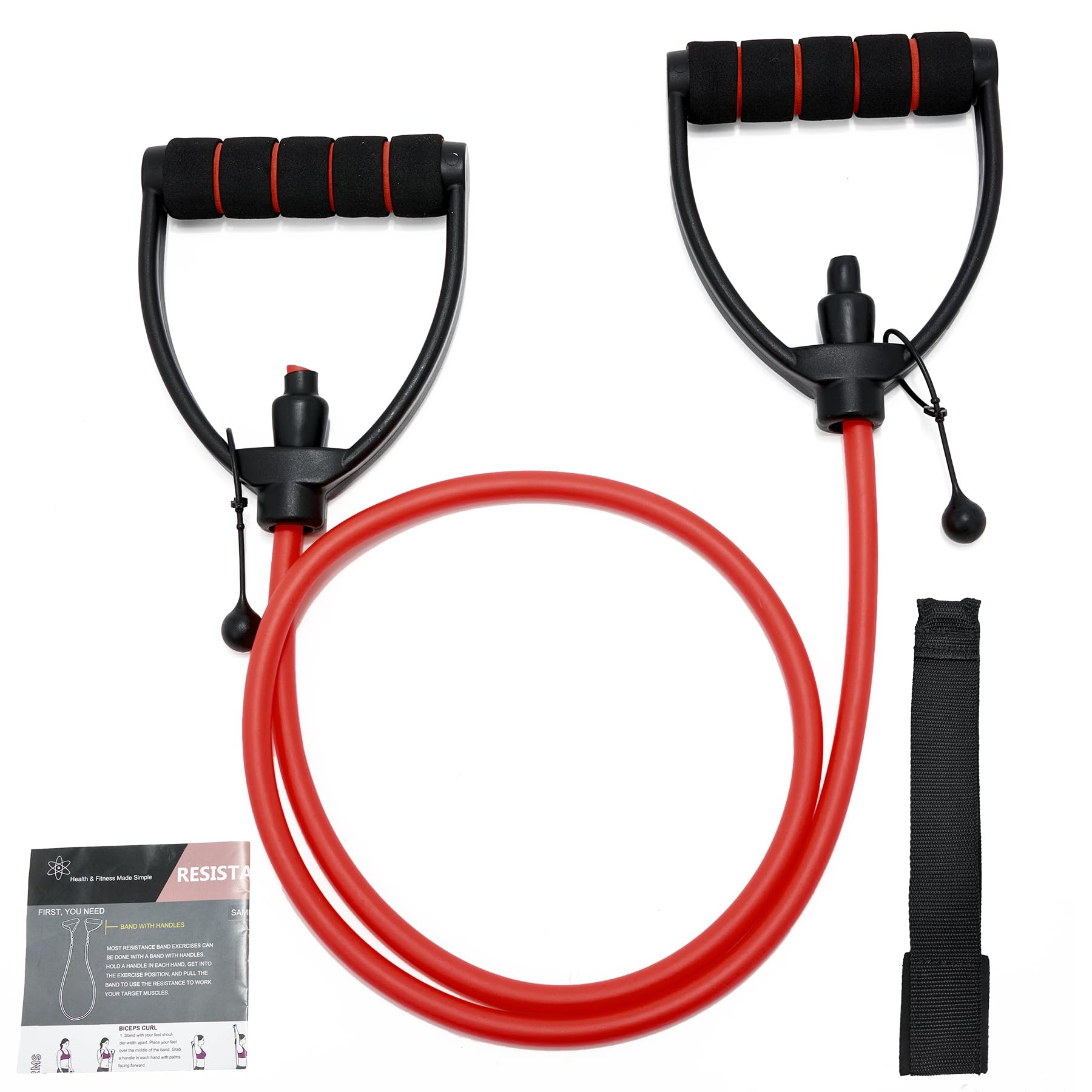 Photo 1 of Resistance Bands with Handles, Exercise Resistance Bands, Workout Bands with Door Anchors, Adjustable Length, for Resistance Training, Physical Therapy, Home Workouts (Red (Heavy))
