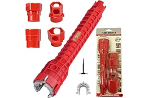 14-in-1 Professional Basin Wrench & Sink Installer - 9.6" Hardened ABS Plumbing Tool for Faucet Installation, Toilet Repair &