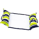 Aqua 4-in-1 Deluxe Monterey, Resort-Quality Pool Float and Water Hammock,Multi-Purpose, Inflatable Pool Floats for Adults with Thick, Durable Material, Navy/Green Stripe