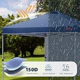 MasterCanopy Durable Ez Pop-up Gazebo 2.5x2.5M Navy Blue with Sidewall view 9