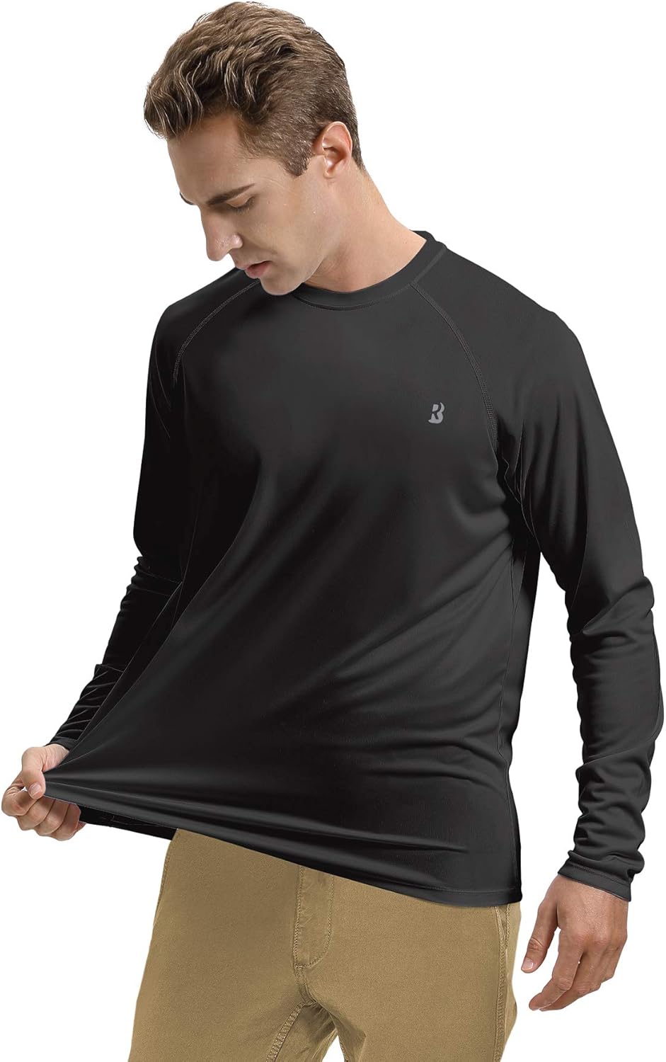 Roadbox Men's Sun Protection UPF 50+ UV Outdoor Long Sleeve Dri-fit T-Shirt Rashguard Shirts for Running, Fishing, Hiking: Clothing