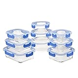 Amazon Basics Glass Locking Lids Food Storage, 9 Containers and 9 BPA-Free Lids - 18-Piece Set