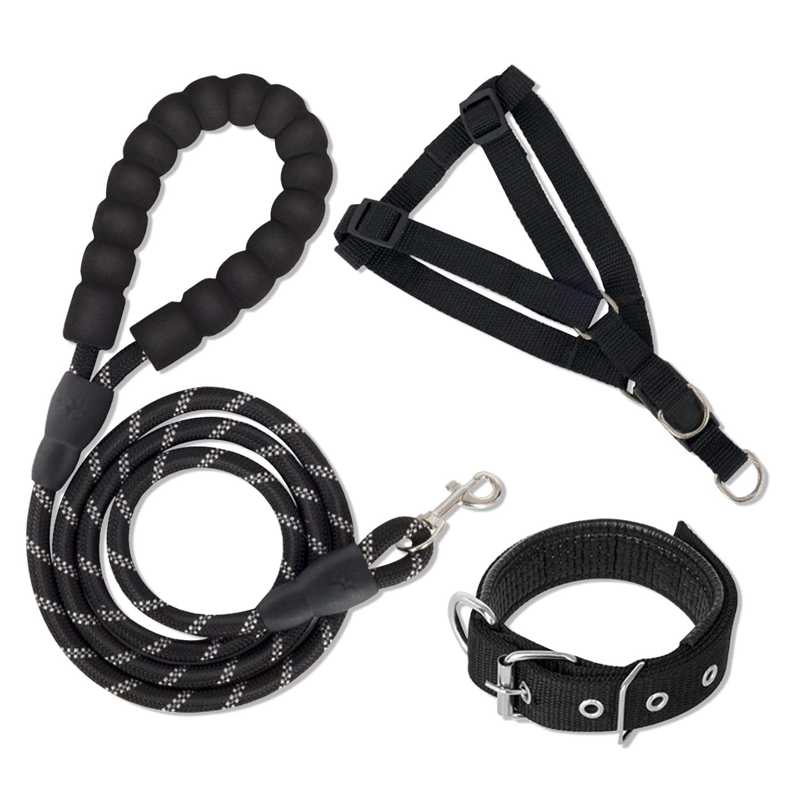 JSTHHTT Training Leads for Dogs 3 PCS, 2M Reflective Slip Leads with Soft Padded Handle, Recall Obedience Dog Training Leads, for Pet Tracking Training Camping Play and Backyard