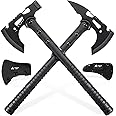 Freelander Tactical Axe 2 Pack, Sharp Tomahawk with Sheath, Portable Tomahawk with Clip and Bottle Opener, Durable Survival Hatchet for Emergency, Hiking and Camping