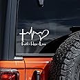 Faith Hope Love Heartbeat Vinyl Decal - 6x4 Inch White Sticker For Car, Wall & Laptop