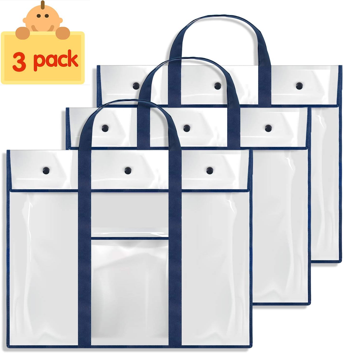 Gamenote 3 Pack Large Bulletin Board Poster Storage Bag (31.5×25.5) Teaching Material Art Portfolio Container for Classroom Organization : Office Products