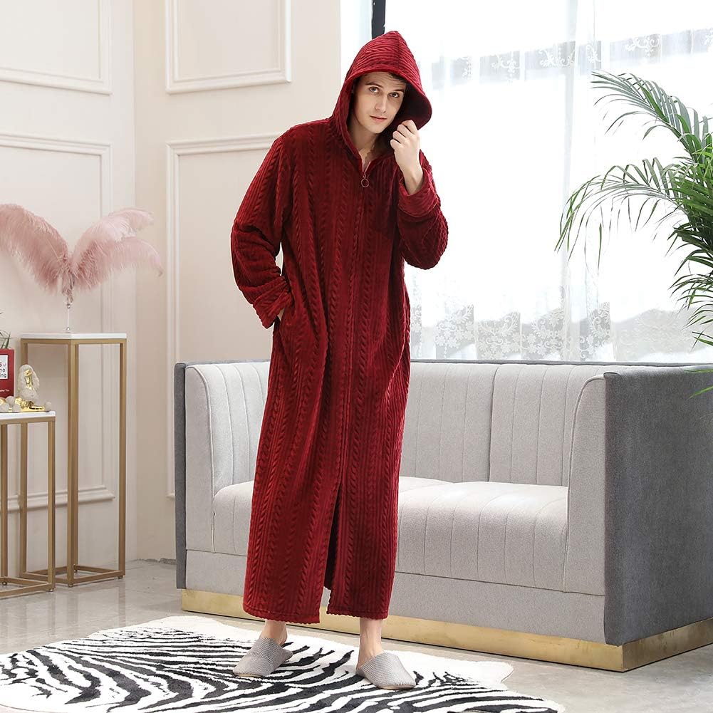 bademantel damen lang mit reißverschluss und kapuze