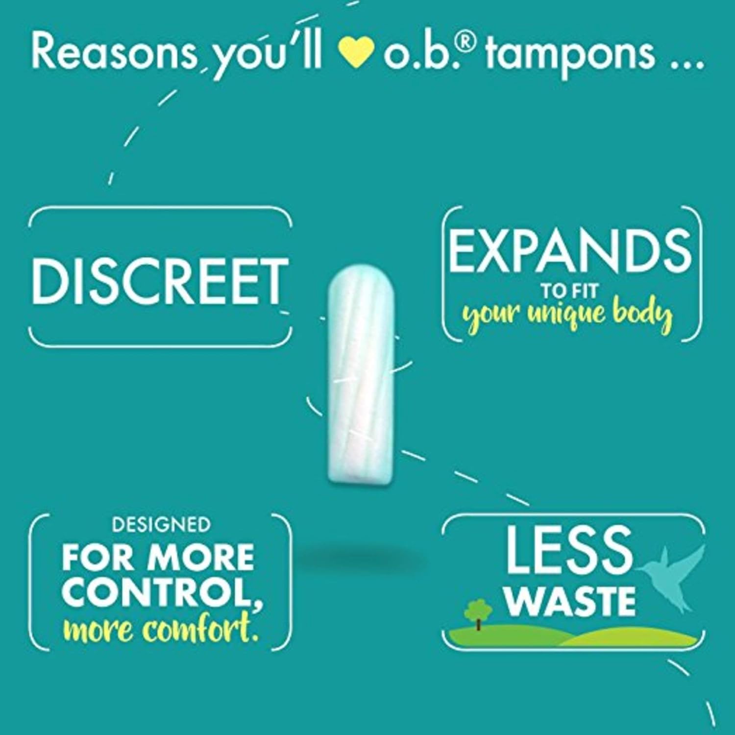 o.b. Pro Comfort Applicator Free Digital Tampons, Regular Absorbancy, 40 Count (Pack of 1): Health & Personal Care