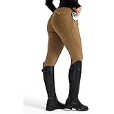 FitsT4 Sports Women's Horse Riding Pants Full Seat Equestrian Breeches High Waist Horseback Riding Tights with Pockets