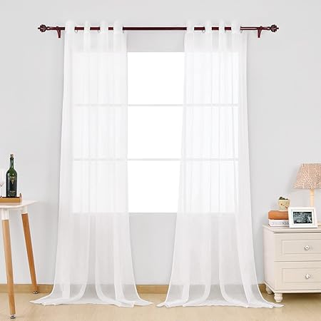 Deconovo Home Decorations Semi Transparent Curtain Voile Panels