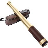 Laupha Retro Pirate Telescope Zoomable 25x30 Pocket Monocular Portable Collapsible BAK-4 Lens Captain Jack's Spyglass Handheld Telescope Vintage Telescope for Kids