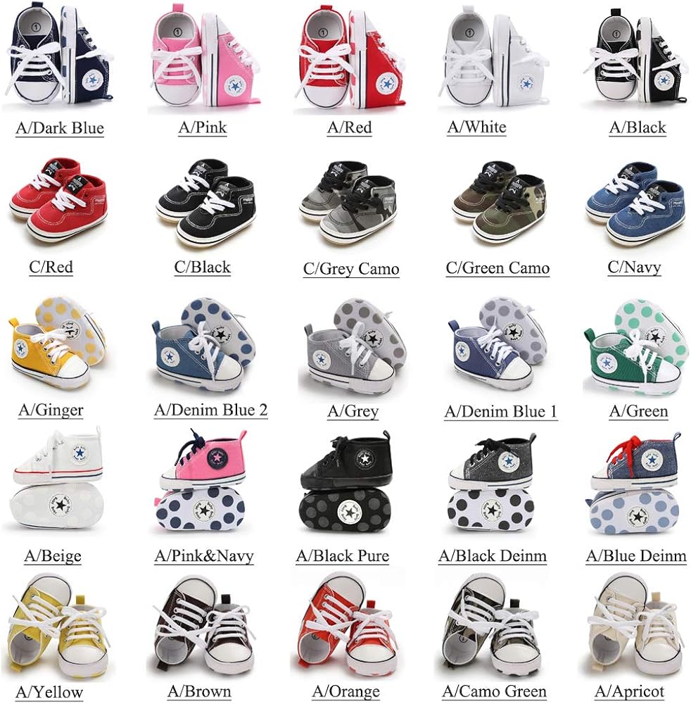  | Antheron Baby Girls Boys Canvas Shoes Soft Sole Toddler First Walker Infant High-Top Ankle Sneakers Newborn Crib Shoes | Sneakers