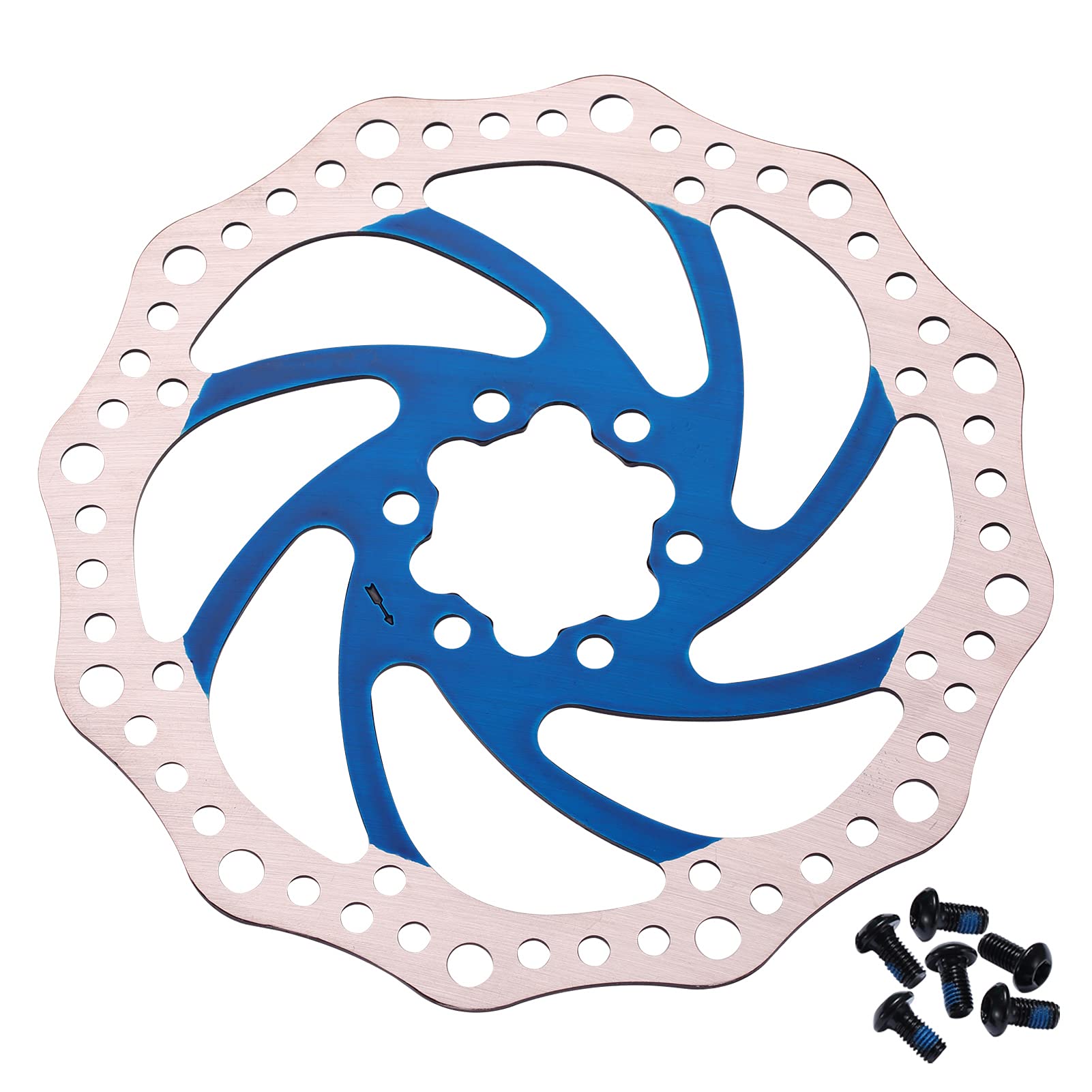 Bynccea 140mm 160mm 180mm 203mm Bike Disc Brake Rotor with 6 Bolts Fit for Road Mountain Bike BMX MTB