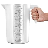 Large 5000 ml Measuring Cup, 1 Gallon Measuring Pitcher with Quart, Gallon &amp; mL Markings, Heavy-Duty Measuring Container for Engine Oil, Chemicals, Mixing &amp; Fluid Transfer