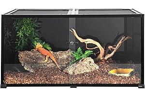 REPTI ZOO REPTIZOO Large 120 Gallon Reptile Terrarium, Reptile Tank 48" x 24" x 24" Black-Tinted Eco-Terrarium