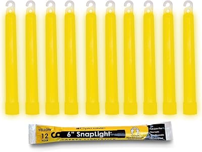 Cyalume SnapLight Yellow 6 Inch Glow Sticks 10 Pack 12 Hour Industrial Ultra