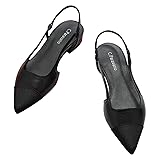 C.Paravano Women's Pointed Toe Slingback Flats