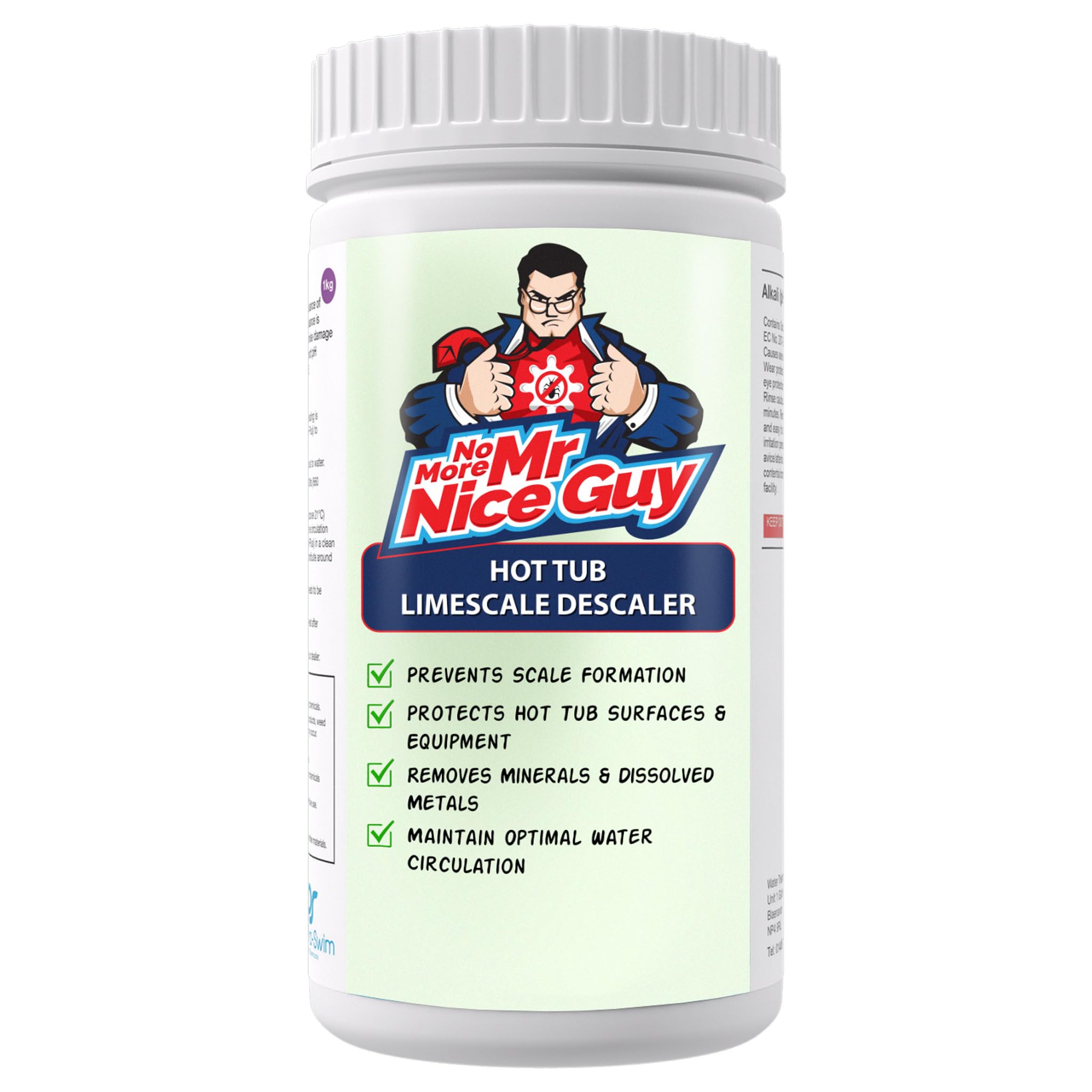 Hot Tub Descaler 1 Litre – Spa & Hot Tub Limescale Scale Inhibitor – Removes & Prevents Minerals Scale Deposits & Staining – Maintains Circulation & Heat Efficiency – No More Mr Nice Guy