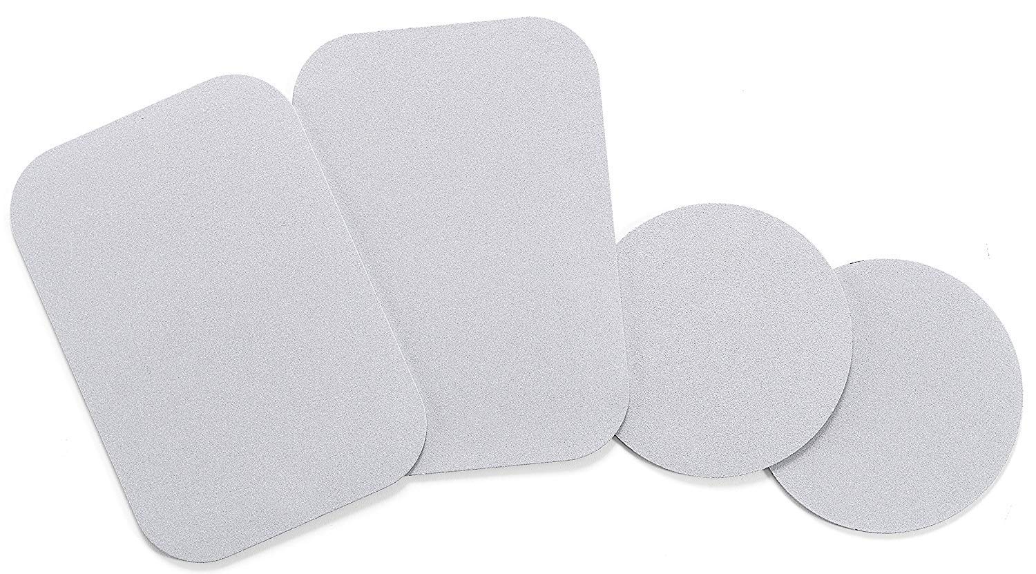 Photo 1 of WixGear Mount Metal Plate with Adhesive for Magnetic Cradle-Less Mount - X4 Pack 2 Rectangle and 2 Round (Compatible with Magnetic mounts) (Silver)