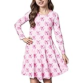 Hiseewuun Girl Dress Long Sleeve A Line Halloween Graphic Mermaid Dresses 4-11 Years