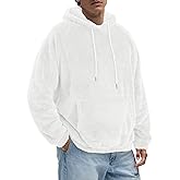 VahRuta Mens Fuzzy Sherpa Hoodie Sweatshirt Long Sleeve Fashion Pullover Fall Outwear Winter Hooded