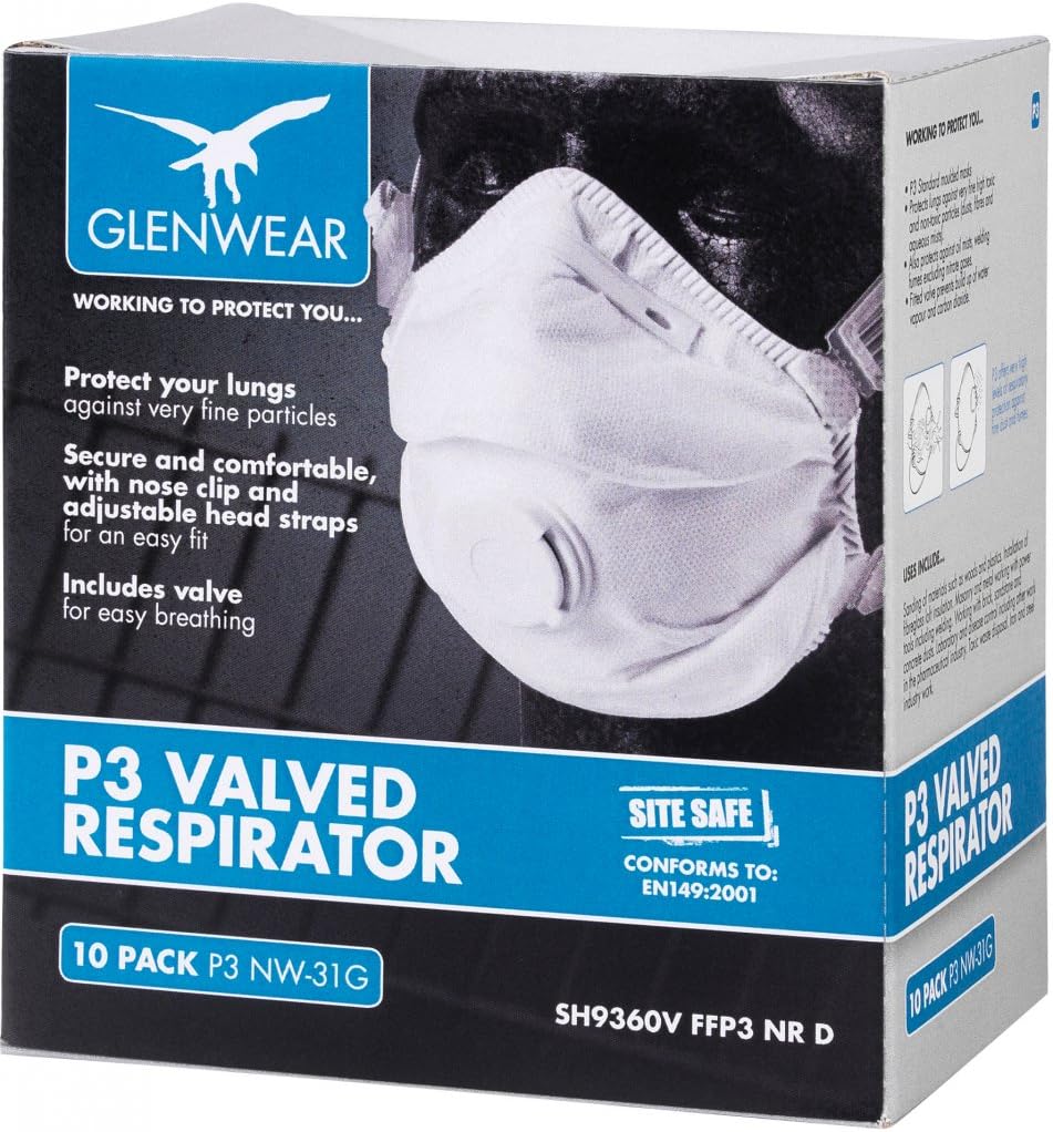 Glenwear FFP3 Valved Respirator Pack Of 10 (312003)