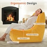 Vesgantti Togo Fireside Chair Yellow Soft Suede Premium Foam Lounge Sofa view 3