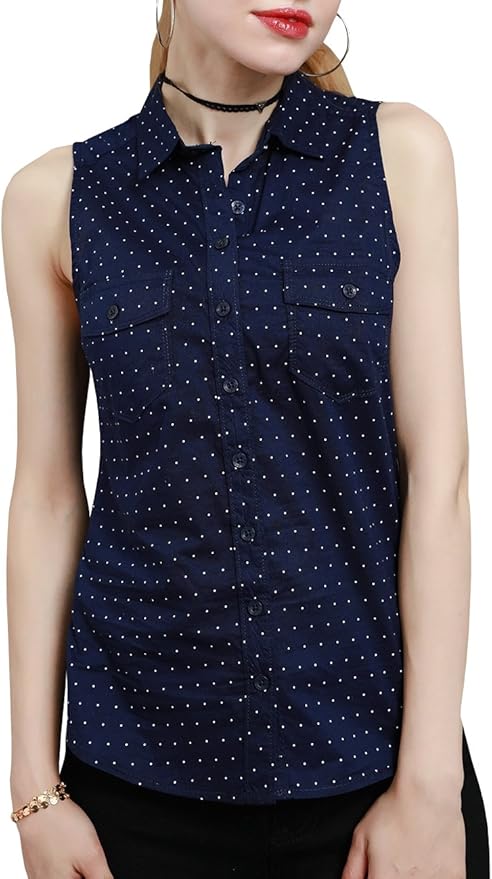 dark blue sleeveless shirt