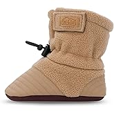 JAN & JUL Fleece Baby Booties, Lightweight Boots for Infants (Soft Brown, Size S)